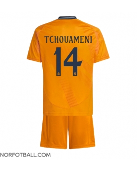 Billige Fotballdrakt Real Madrid Aurelien Tchouameni #14 Replika Bortedraktsett Barn 2024-25 Kortermet (med bukser)